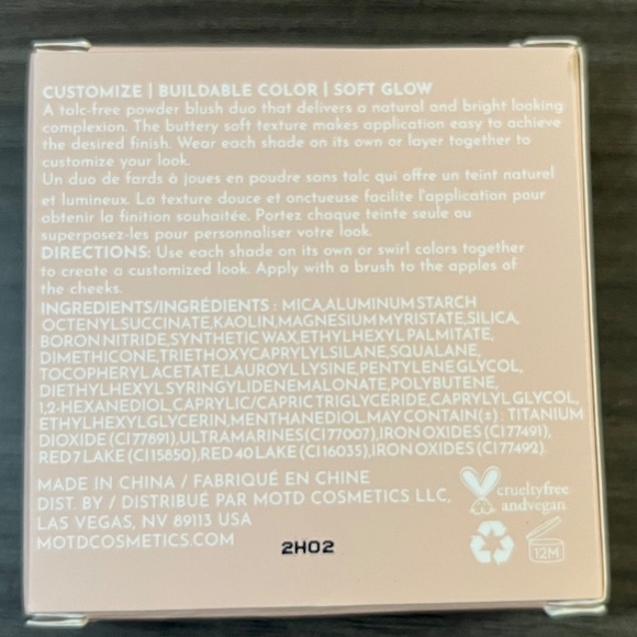 MOTD COSMETICS Blush Duo in Modern Mauve NEW in Box Full Size 5g/0.17 oz Vegan - Picture 4 of 4